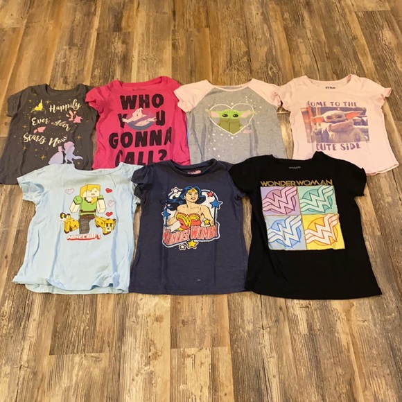 Girls Character T-Shirt Lot - Size 7/8